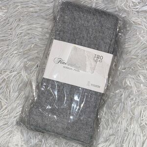 NWT little girl Gray ribbed stocking tights